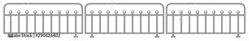 Metal fence design on white background