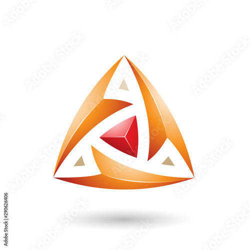 Orange Triangle with Arrows Illustration
