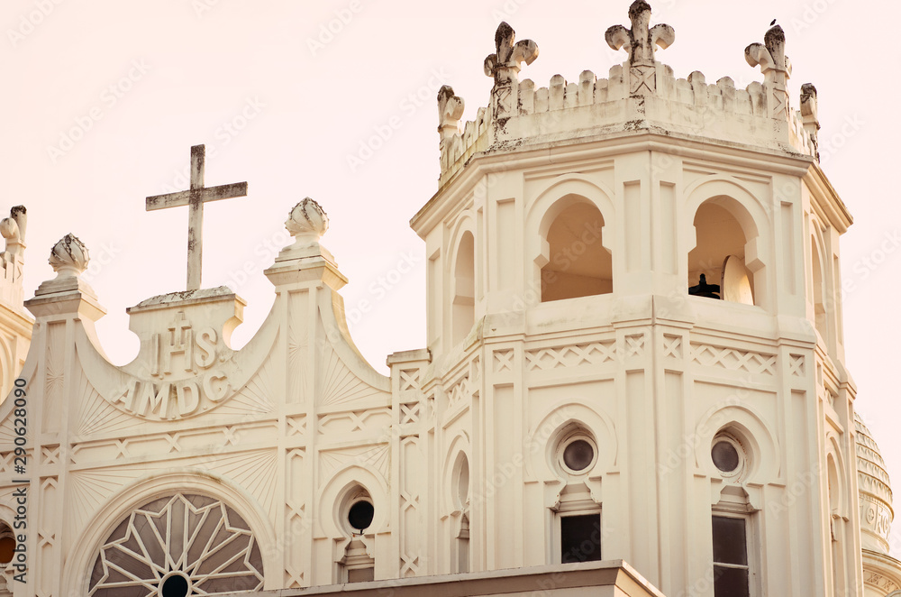 Morning light on historic church on Galveston Island, Texas.