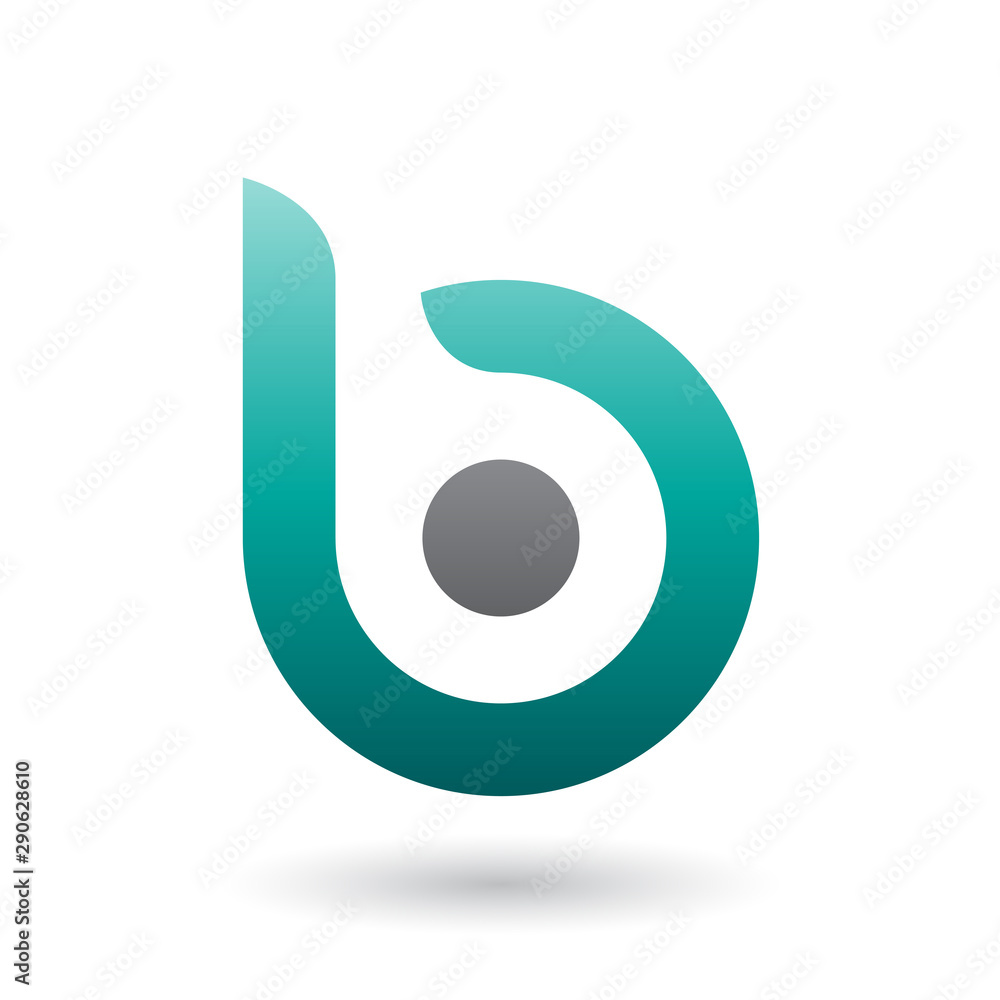 Persian Green Round Bold Icon for Letter B Illustration Persian Green Round Bold Icon for Letter B Illustration