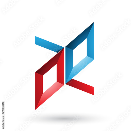 Free Download Red and Blue Frame Like Letters of A and E Illustration - GFXLoad