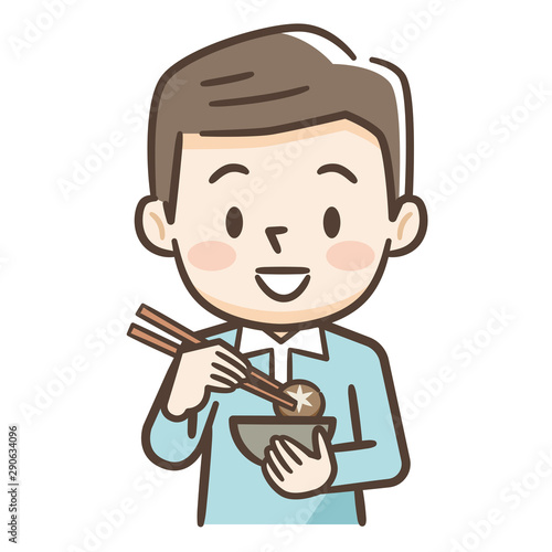食事をする男性