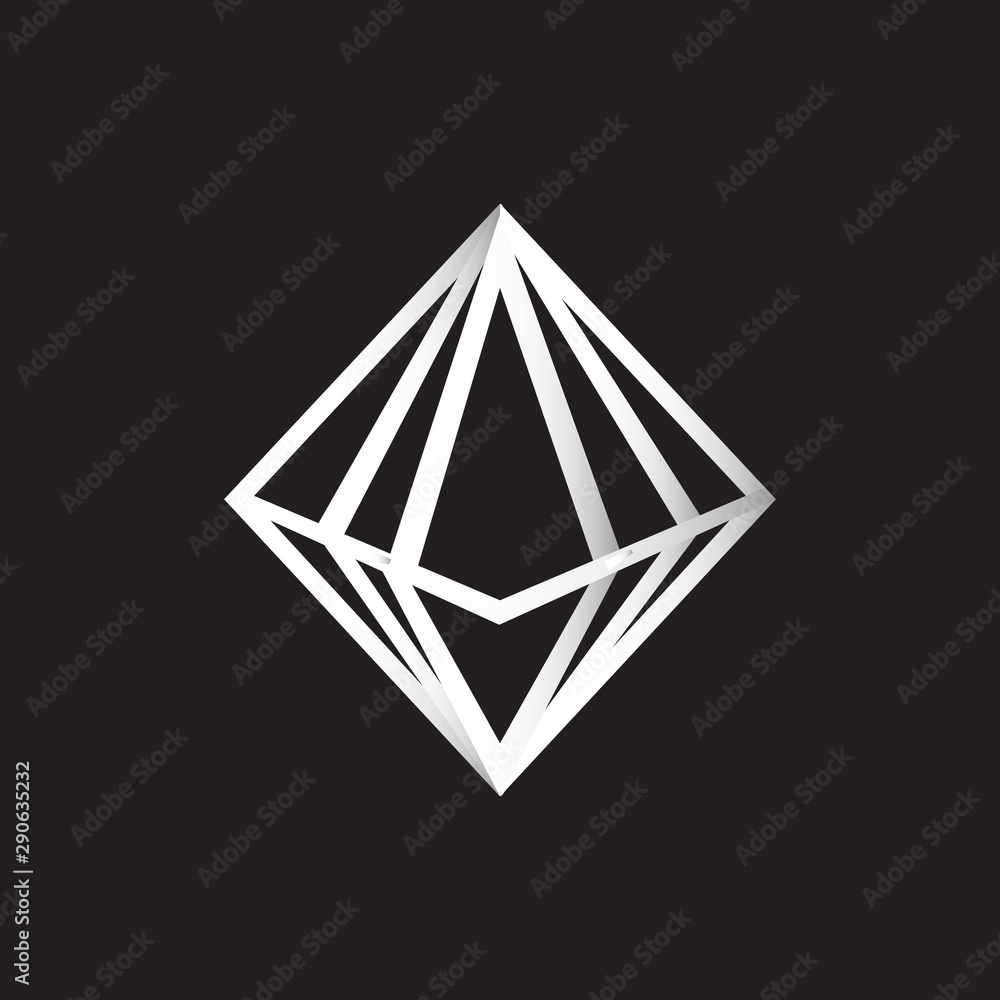 creative style geometric shape diamond line art logo vector icon creative style geometric shape diamond line art logo vector icon