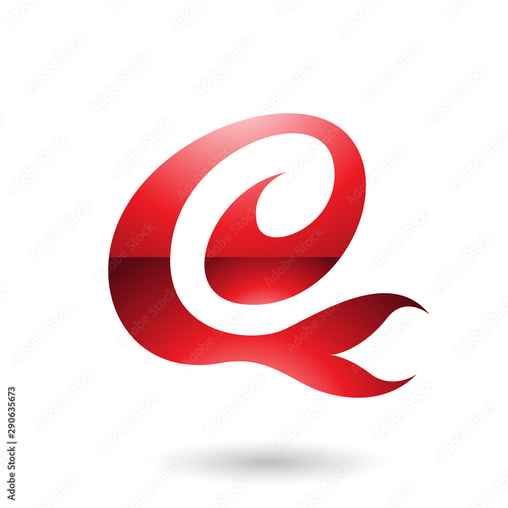 Red Glossy Curvy Fun Letter E Illustration Red Glossy Curvy Fun Letter E Illustration