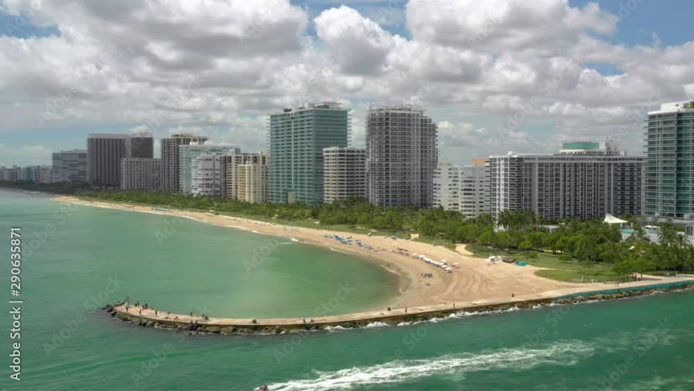Aerial video Bal Harbour Miami fishing jetty Aerial video Bal Harbour Miami fishing jetty
