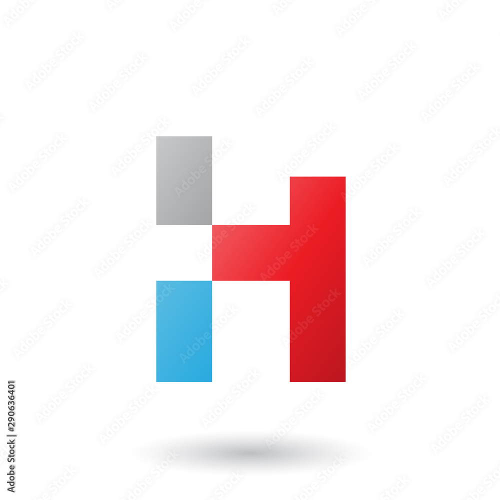 Red Letter H with Rectangular Shapes Illustration Red Letter H with Rectangular Shapes Illustration