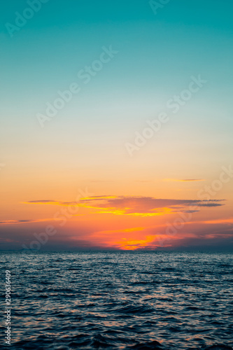 Sunset sea in Zadar, Croatia