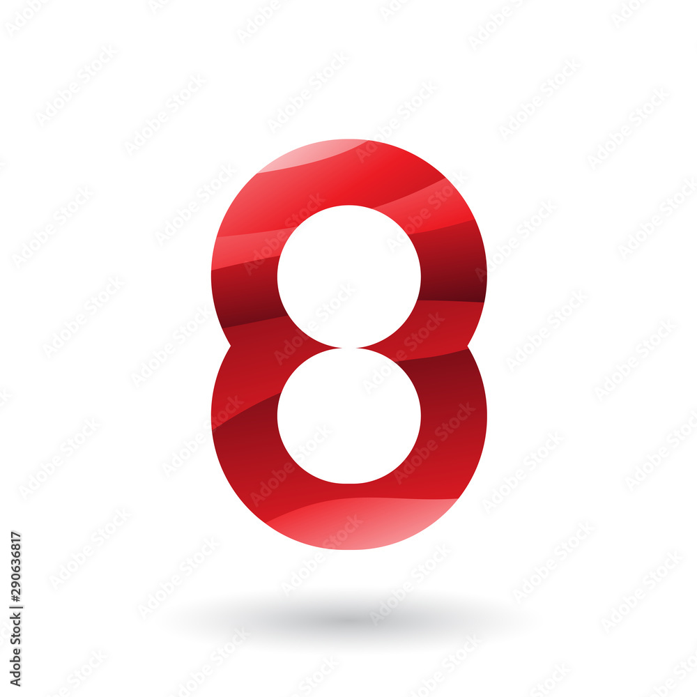 Red Round Icon for Number 8 Illustration Red Round Icon for Number 8 Illustration