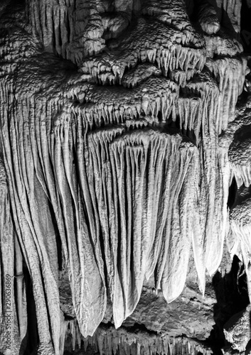 Geological formation stalactite in Luray Caverns in Shenandoah Valley in Virginia