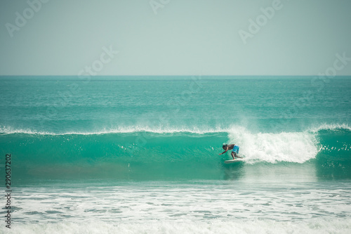 Surfing on Kuta beach, Bali