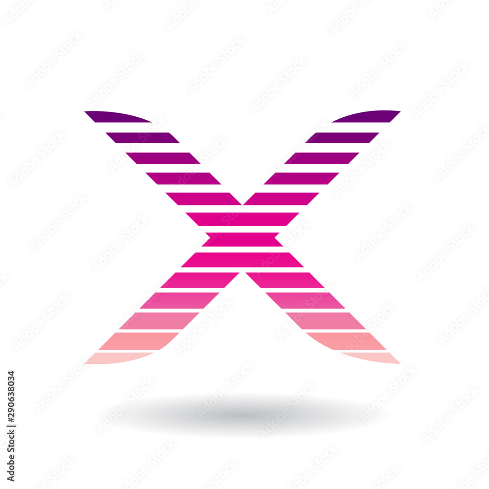 Rounded Striped Magenta Icon for Letter X Illustration Rounded Striped Magenta Icon for Letter X Illustration