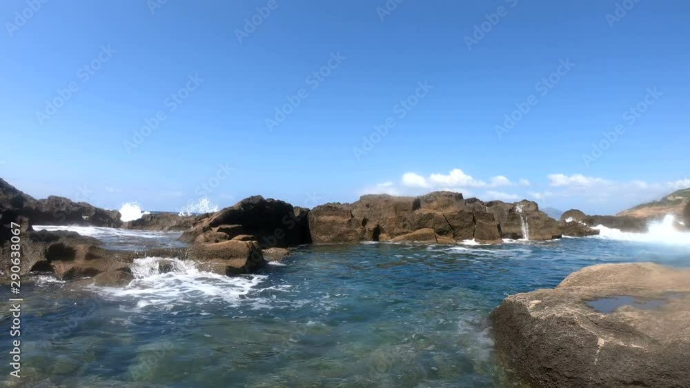 Big wave crashing on the rocks in Sardinia, Italy Big wave crashing on the rocks in Sardinia, Italy