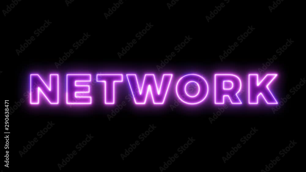 Neon light animation concept tex network. Flat animation of UI element available in 4K FullHD and HD video 2D render footage on black background. Neon light animation concept tex network. Flat animation of UI element available in 4K FullHD and HD video 2D render footage on black background.