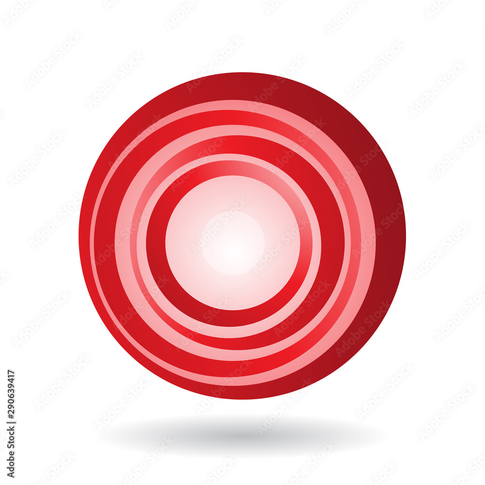 Striped Red Icon for Letter O Illustration Striped Red Icon for Letter O Illustration
