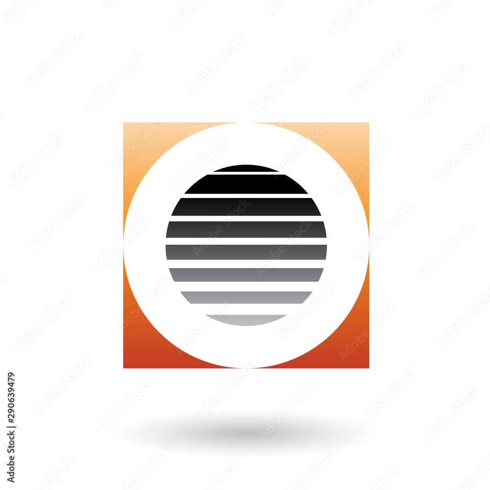 Striped Square Orange and Black Icon for Letter O Illustration Striped Square Orange and Black Icon for Letter O Illustration