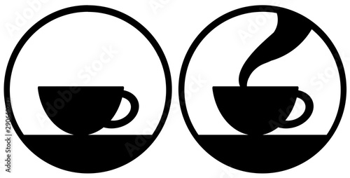 A cup of tea or coffee with steam and with out steam. Simply flat design isolated on white background. A mug icon graphic for web, logo, app, banner and etc.