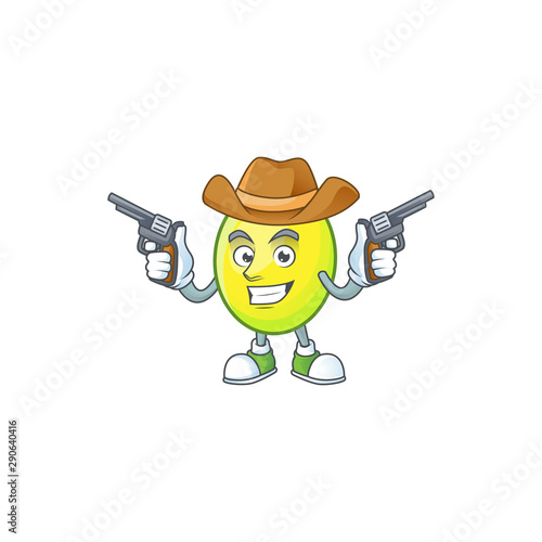 Cowboy gomortega fruit cartoon character mascot shape