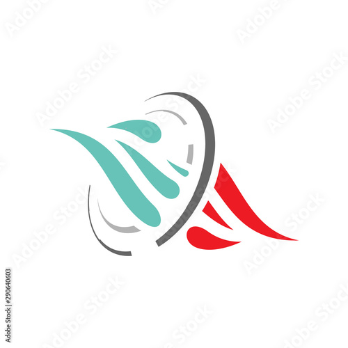 hvac business company heating and cooling logo design vector