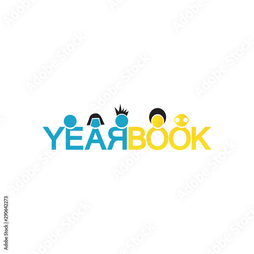word of Yearbook design for year book cover logo Vector background illustrations