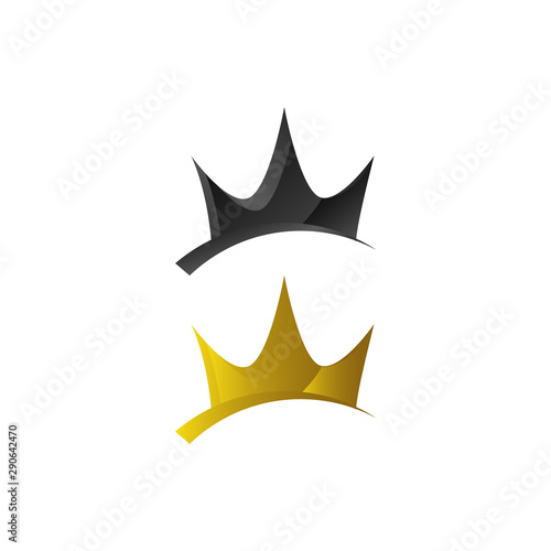 gold luxury Crown Logo Vector Royal King Queen abstract design icon symbol