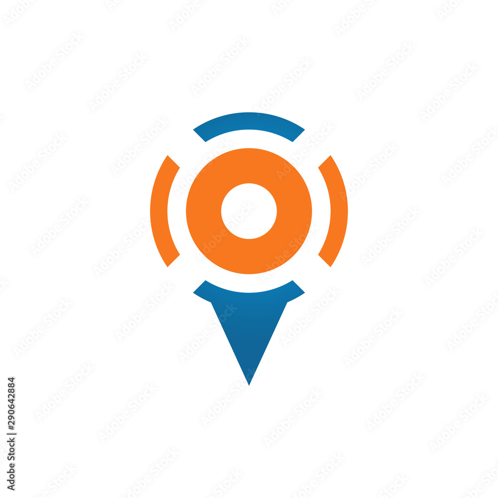 Flat design style Navigation GPS icon vector logo design Flat design style Navigation GPS icon vector logo design