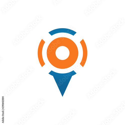 Flat design style Navigation GPS icon vector logo design