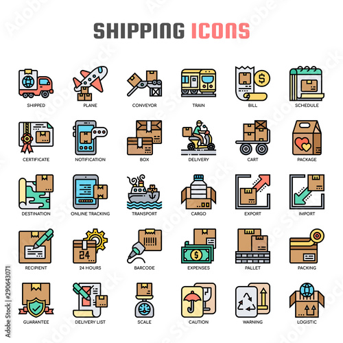 Shipping , Thin Line and Pixel Perfect Icons