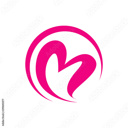Schilderij op canvas symbol of love heart logo design vector illustration