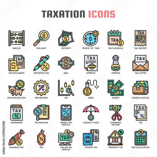 Taxation , Thin Line and Pixel Perfect Icons