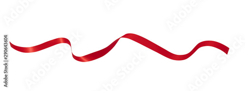 Red ribbon isolated on white background,clipping path