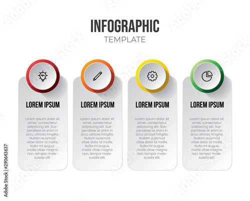 Infographic element vector with 4 options or steps
