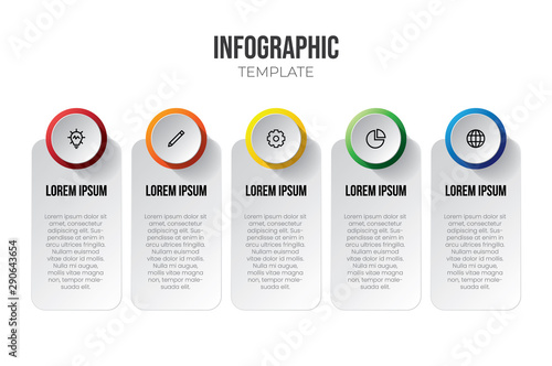 Infographic element vector with 5 options or steps