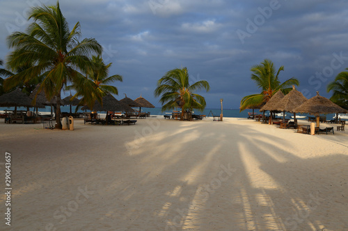 Morning on the ocean coast resort. Zanzibar island.