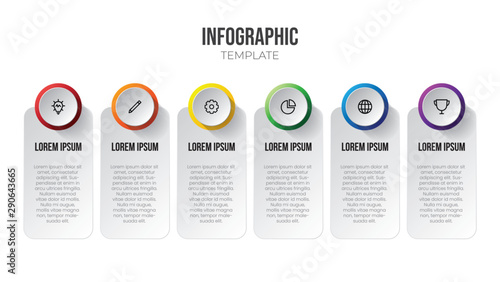 Infographic element vector with 6 options or steps