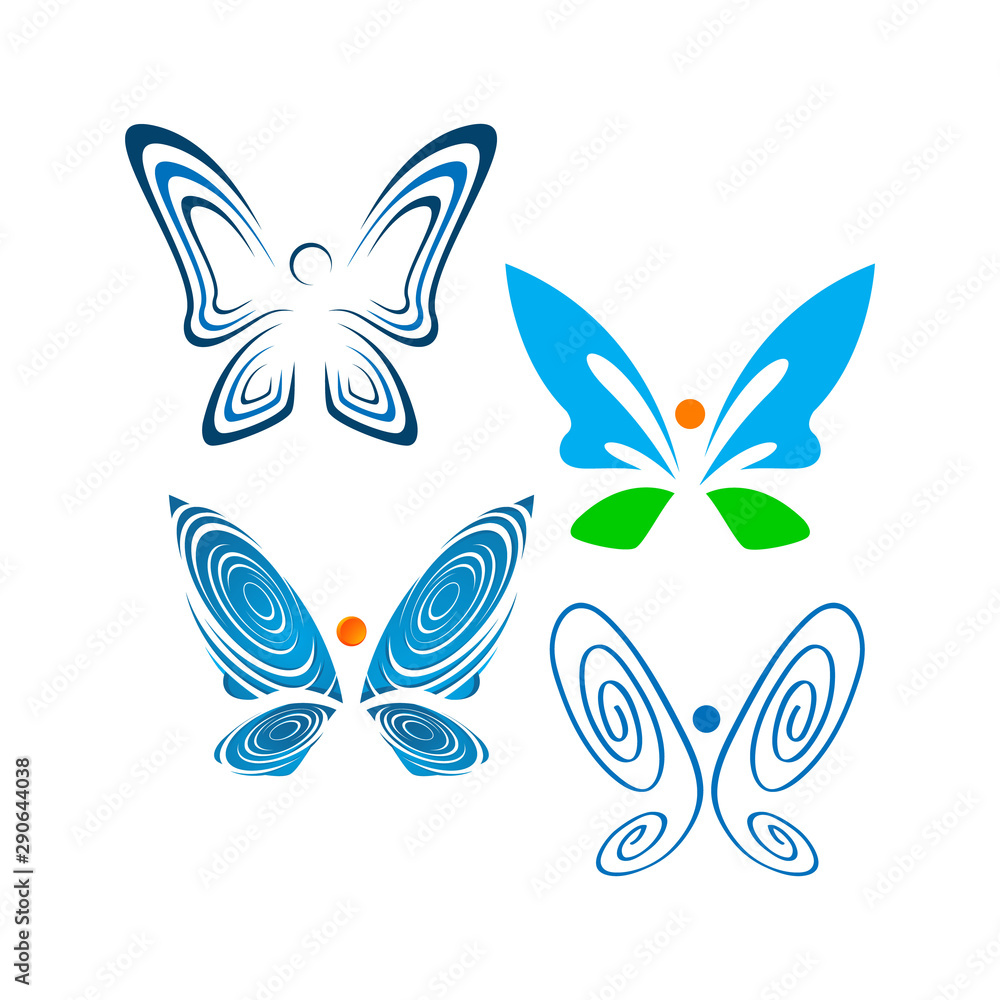 Obraz premium abstract butterflies a Beauty Butterfly logo design template Vector illustration