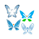 abstract butterflies a Beauty Butterfly logo design template Vector illustration
