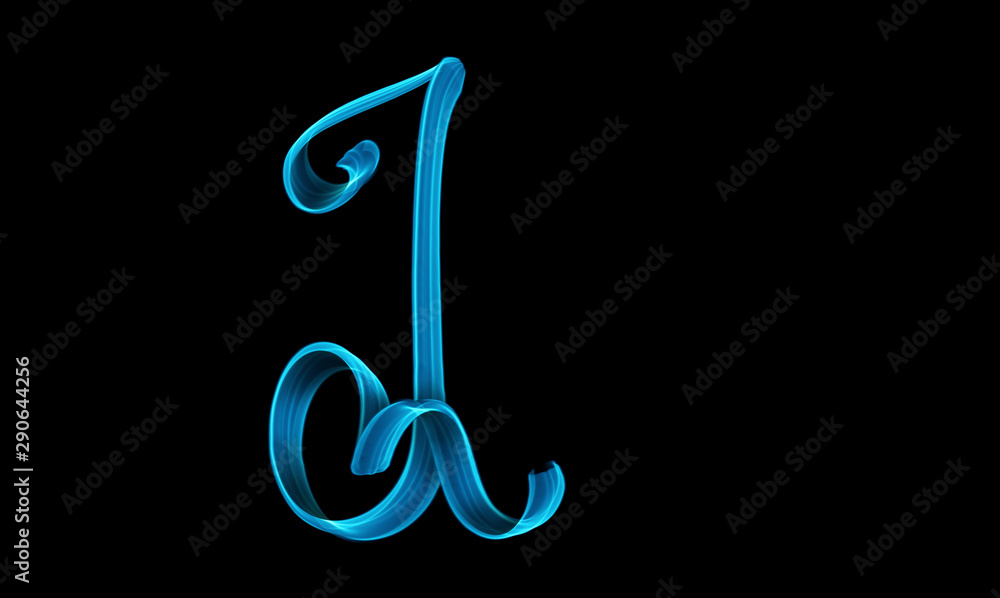 Obraz premium Capital letter I lettering 3d illustration isolated on black background