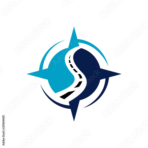 creative road journey logo design sign vector concept design template