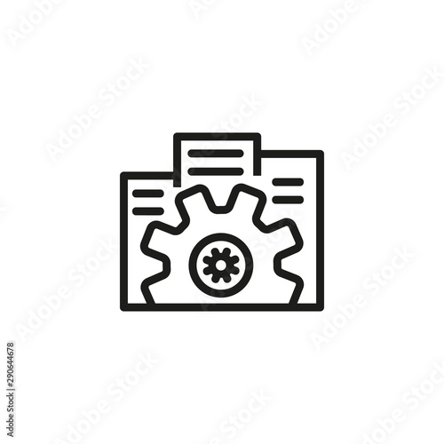 Efficient infrastructure line icon. Equipment, building, gearwheel. Efficiency concept. Vector illustration can be used for topics like productivity, efficiency, planning