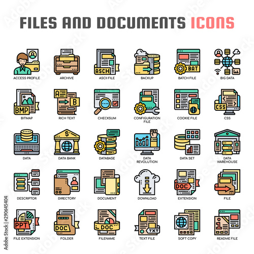 Files and Documents , Thin Line and Pixel Perfect Icons