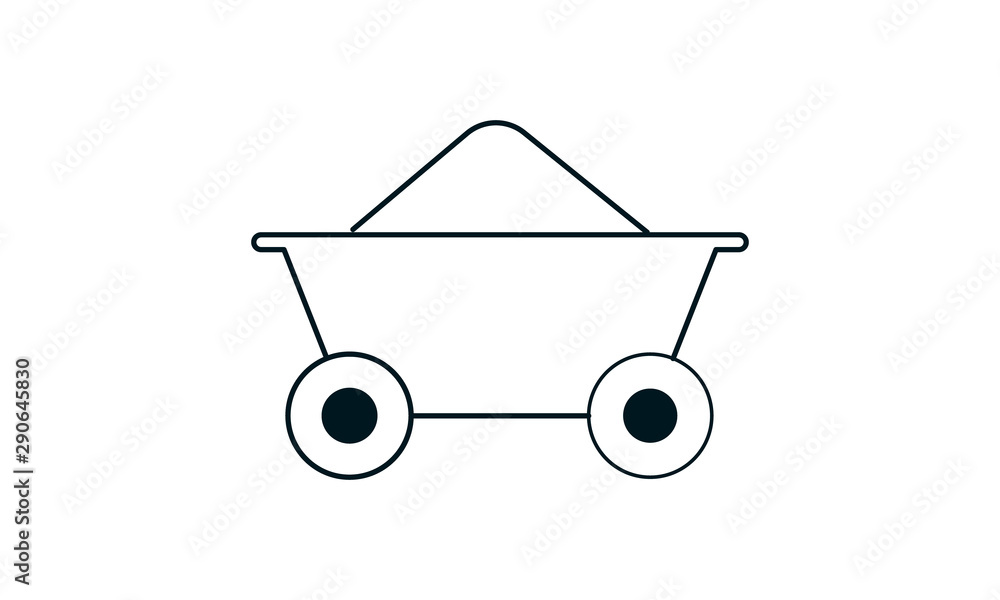 Coal trolley icon for mining or industrial-themed websites Coal trolley icon for mining or industrial-themed websites