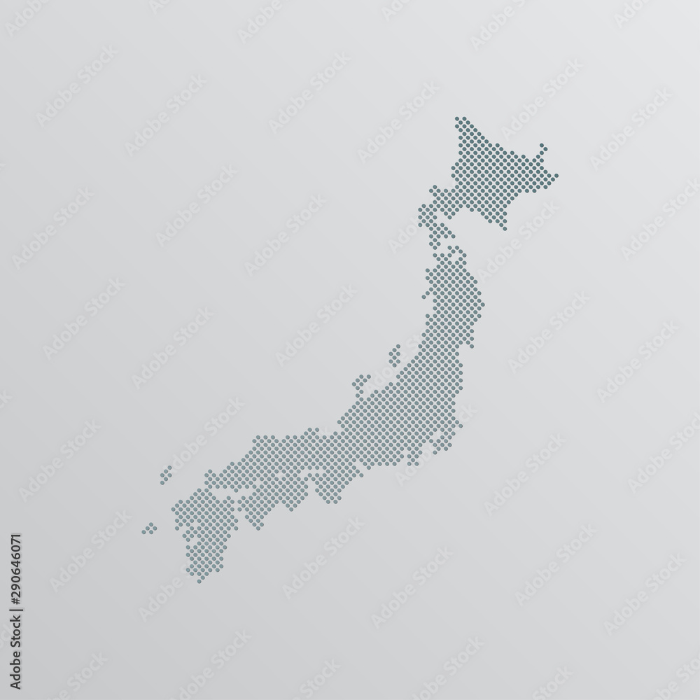 Fototapeta Creative vector Japan country map made of dots