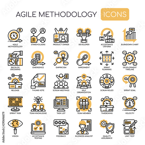 Agile Methodology , Thin Line and Pixel Perfect Icons photo