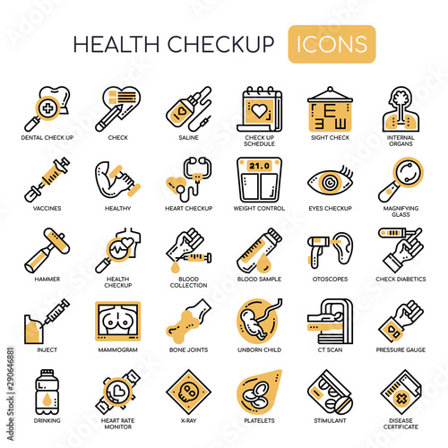 Health Checkup , Thin Line and Pixel Perfect Icons