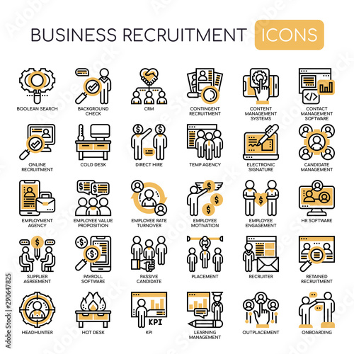 Business Recruitment , Thin Line and Pixel Perfect Icons