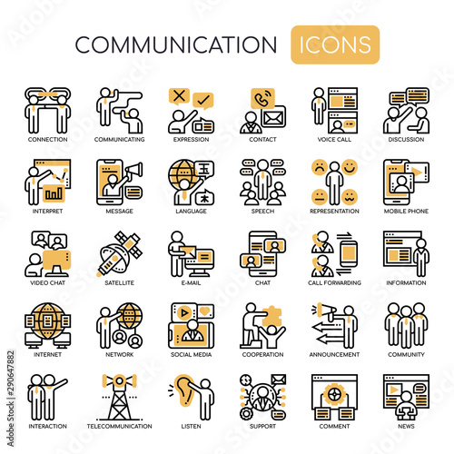 Communication , Thin Line and Pixel Perfect Icons