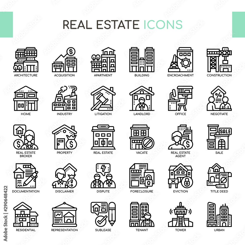 Real Estate , Thin Line and Pixel Perfect Icons Real Estate , Thin Line and Pixel Perfect Icons