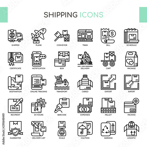 Shipping , Thin Line and Pixel Perfect Icons