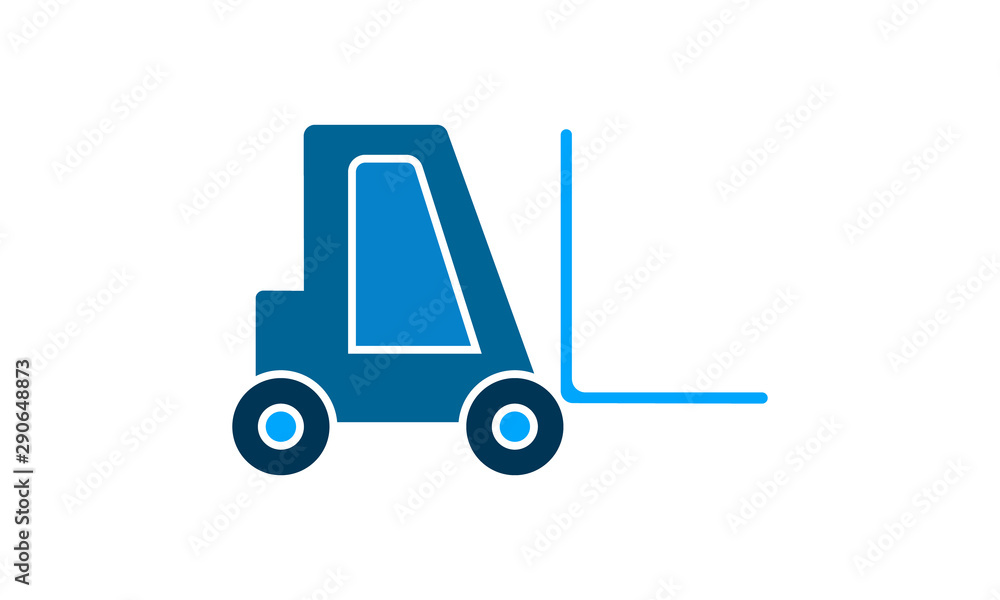  Forklift vector icon flat style graphical symbol.