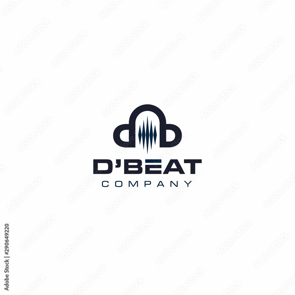 Obraz premium BD letter Earphone beat icon logo design template